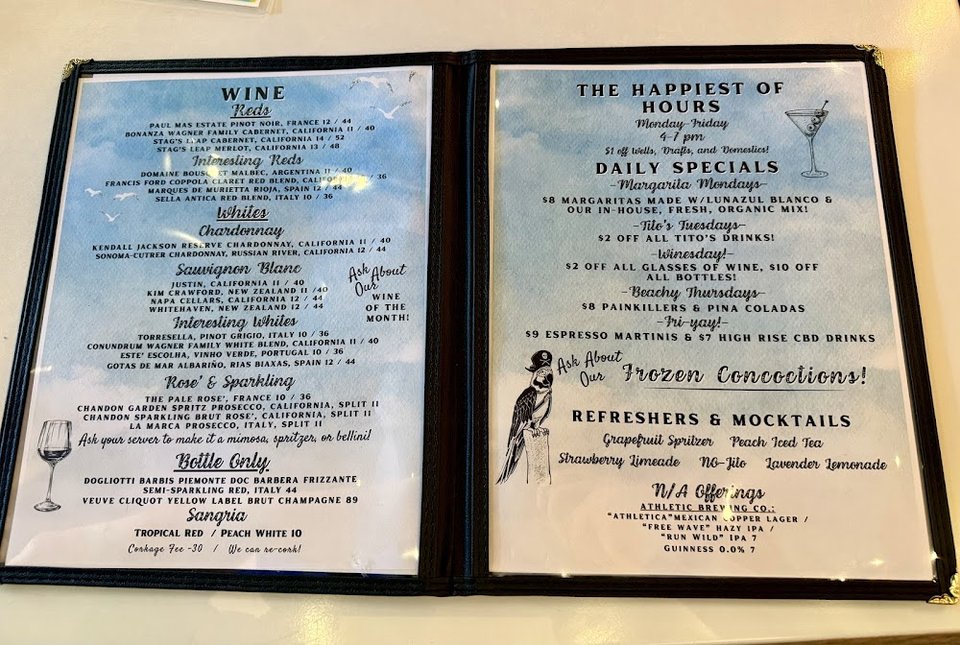 Restaurant menu showing starter options.
